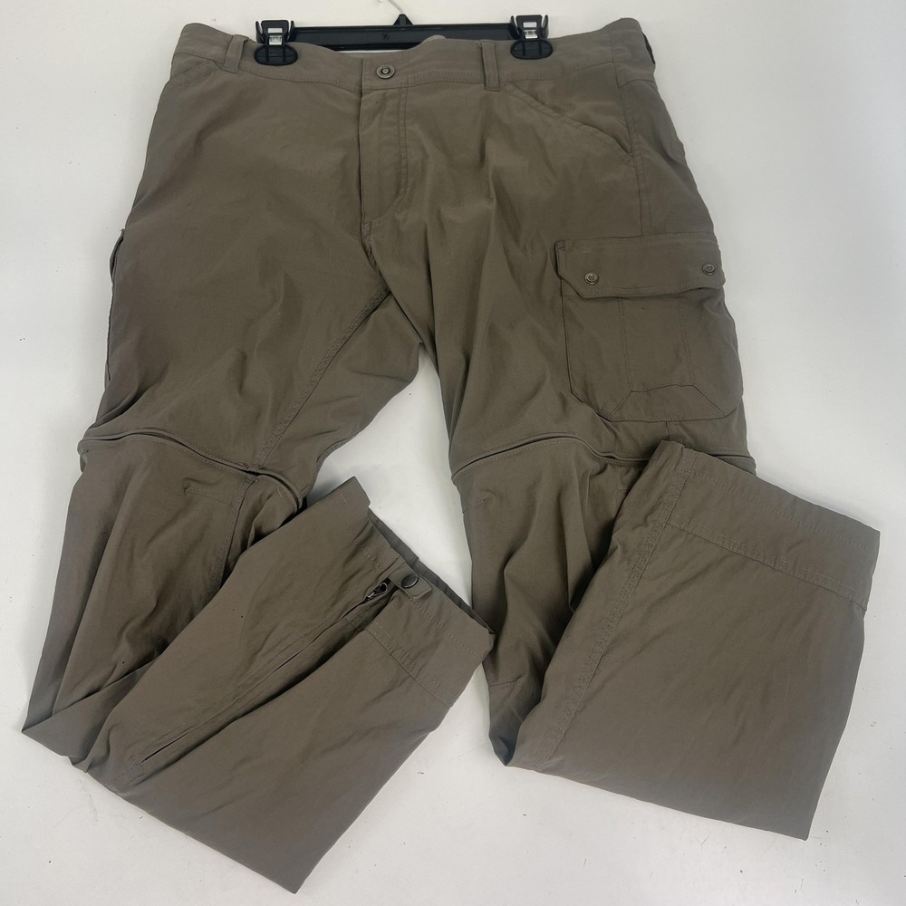 Kuhl Renegade Convertible Stealth Pants Mens 38x30 Brown Zip Off Cargo Hiking